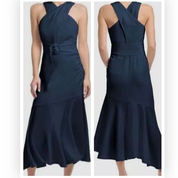 Sachin & Babi Women's Blue Naomi Halter Crepe Dress NWT $550 - Picture 2 of 6